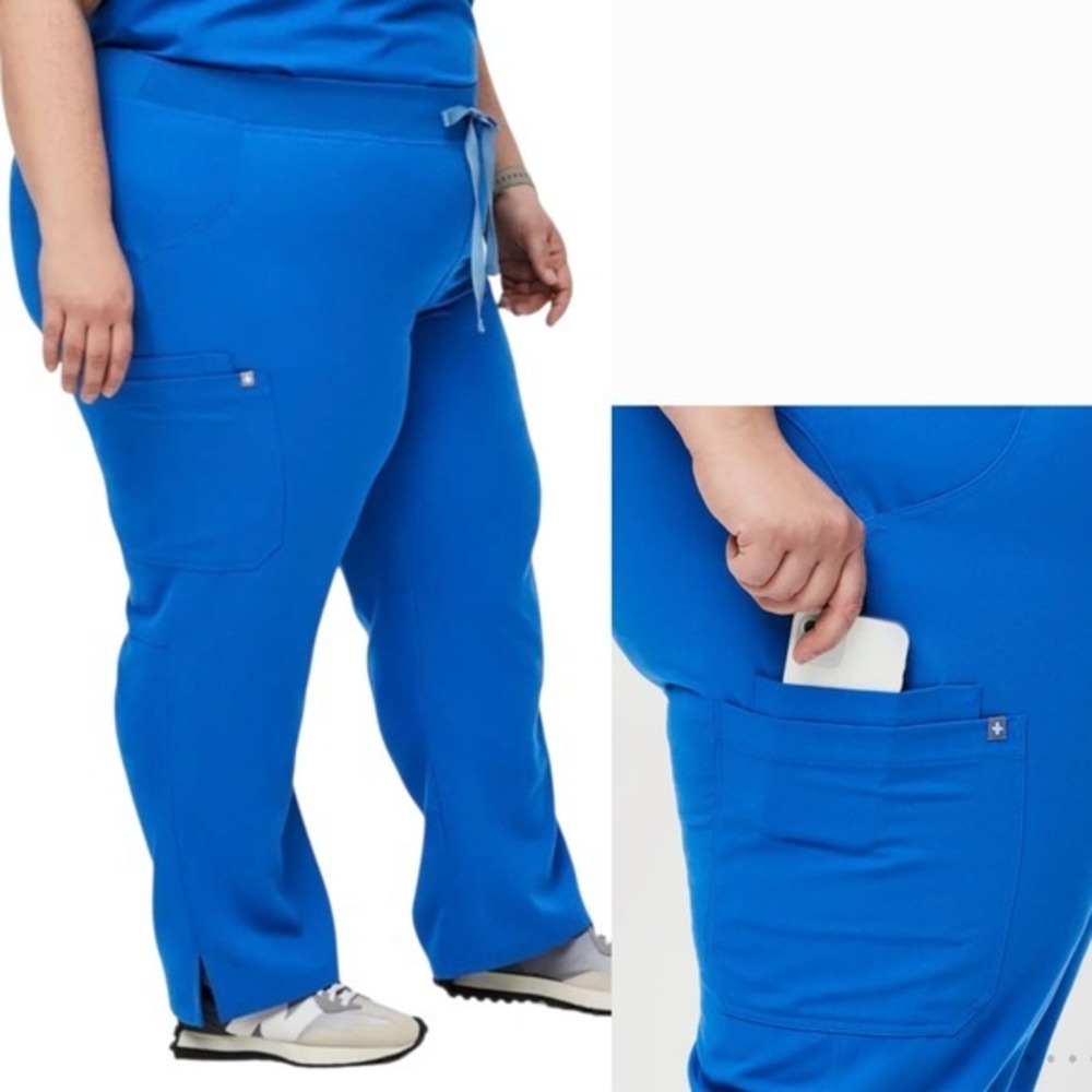 Figs Royal Blue Kade Cargo Scrub Pants-‎ Plus Size Tall 5XLT - Picture 3 of 9